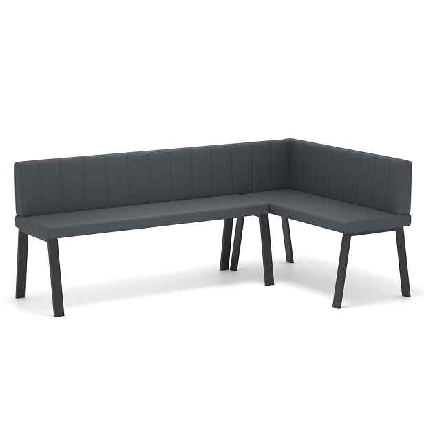 Idohome ROHOVÁ LAVICE MONO Y pravá ekokůže prošívaná, 142/196 cm, šedá