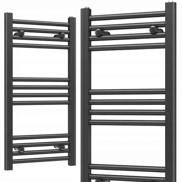 Koupelnový Radiátor Žebřík 400 x 800 273 W 12 Žeber Černý Slim 40 x 80 cm