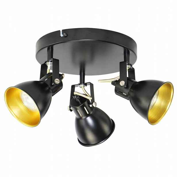 Led Spot Reflektor Oro Falco 3XGU10 Černý Zlatý Loft Nastavitelný Led-pol