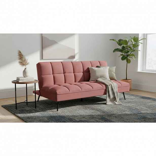 MID.YOU ROZKLÁDACÍ POHOVKA, textil, tmavě červená