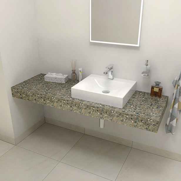 Sapho TAILOR rockstone deska 130x50 cm, provedení límce R