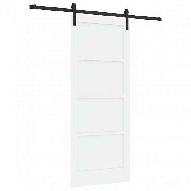 vidaXL Posuvné dveře 83 x 202 cm Masivní borovicové dřevo Bílá a černá