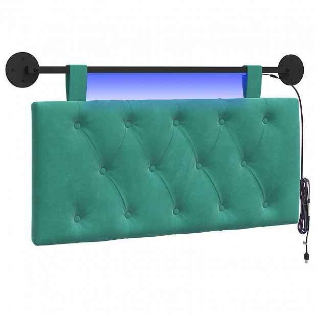 vidaXL Závěsné čelo postele Tyrkysová Samet