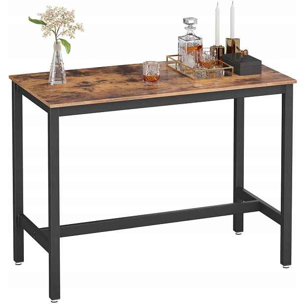 Barový stůl do obývacího pokoje, kovový rám, styl Loft, 120 cm