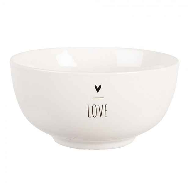 Bílá porcelánová miska se srdíčkem Lovely Day - Ø 14*7 cm / 500 ml Clayre & Eef