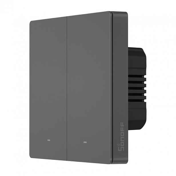 Inteligentní nástěnný WiFi spínač Sonoff M5 2C Šedý (2-kanálový)