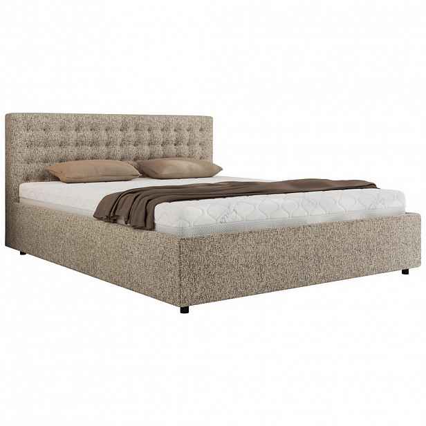 MKS ČALOUNĚNÁ POSTEL PAVO CLASSIC 160/200 - Taupe Strukturovaná látka - bez matrace