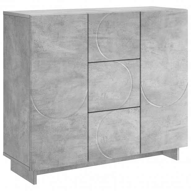 vidaXL Servírovací skříň Betonově šedá 85,5 x 31 x 75 cm