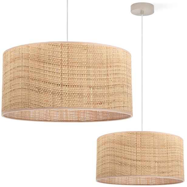 Závěsná Stropní Lampa S Ratanovým Stínidlem Boho Béžová Do Obývacího Pokoje Kuchyně