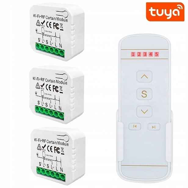 3x Ovladač Záclonových Rolet Wifi Tuya Smart 5KANÁLOVÝ Pilot