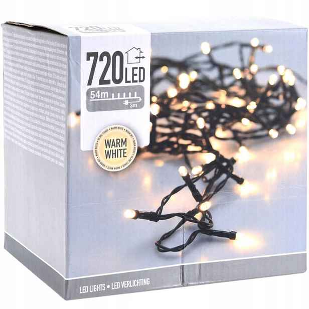 Vánoční osvětlení 54 m Bílé Teplé 720 Led zew/wew