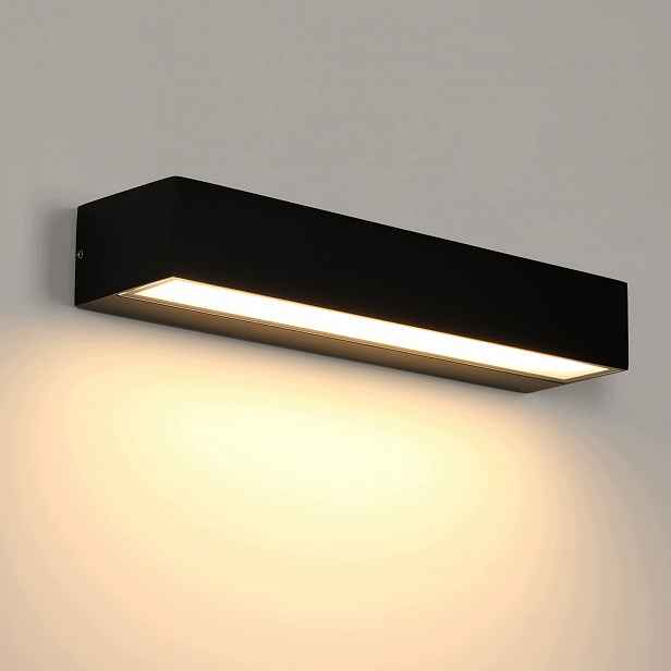 Venkovní Led nástěnné svítidlo, černá zahradní lampa, loft styl, 16W, 3000K, IP65