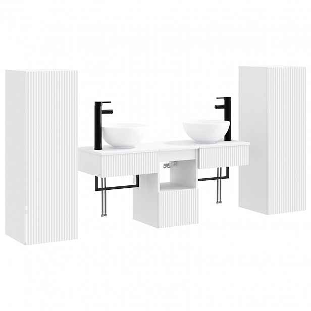 vidaXL Sada koupelnového nábytku 5 ks Bílá 33 x 34,5 x 100 cm