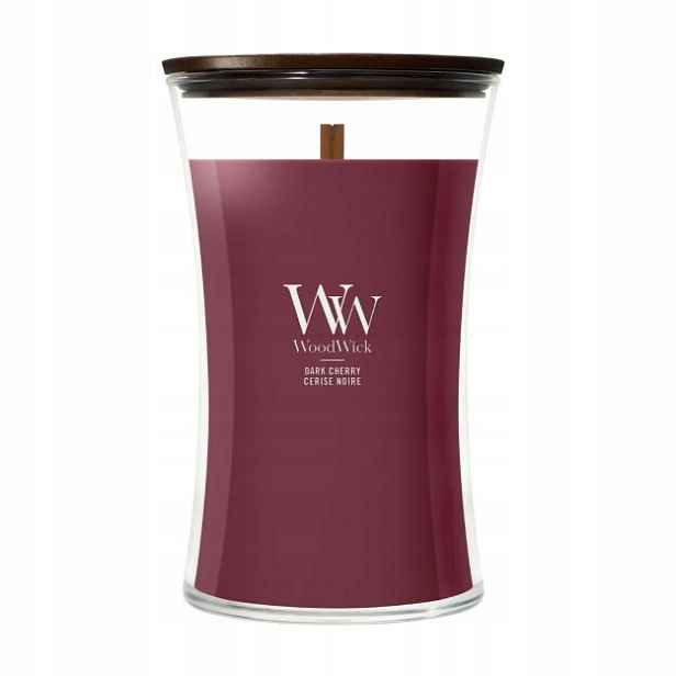 Dark Cherry – WoodWick – velká vonná svíčka s dřevěným knotem