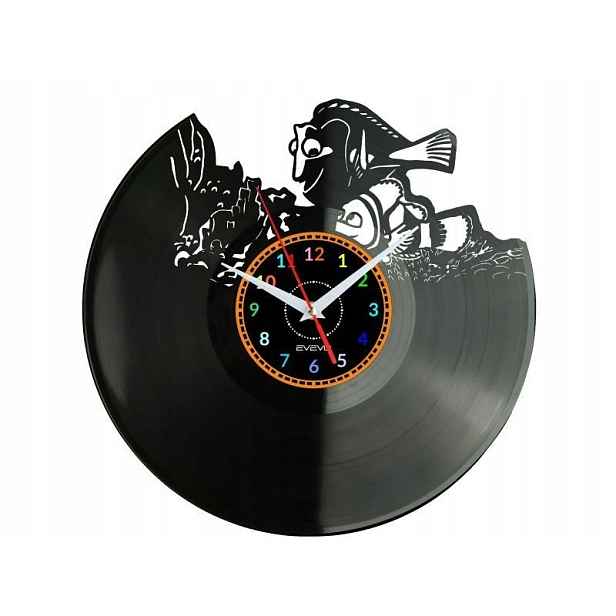 Rybka Dárek Originální dekorace do domu Hodiny z vinylové desky