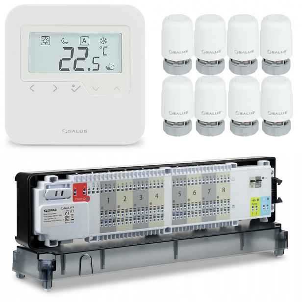 Sada Pro Podlahové Vytápění Salus Lišta Regulator HTRS230 8x Servopohon