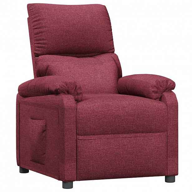 vidaXL Polohovací křeslo vínové textil