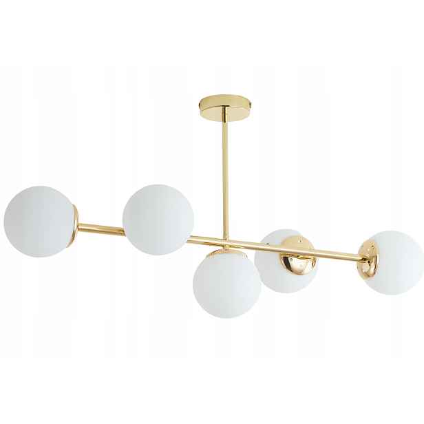 Závěsná Stropní Lampa Lustr Kule zlatá Moderní Led mléčná