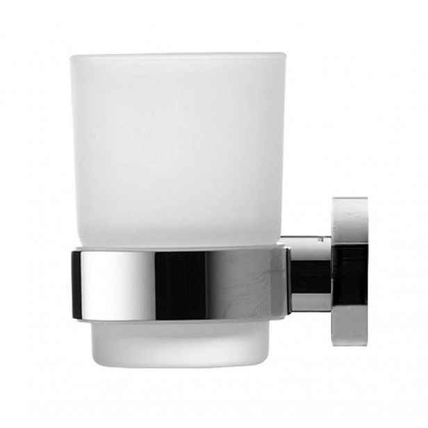 Duravit D-Code - Pohárek na kartáčky a pastu s držákem, levý, mléčné sklo/chrom 0099191000