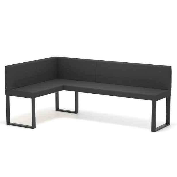 Idohome ROHOVÁ LAVICE SANA U levá ekokůže hladká, 128/168 cm, černá