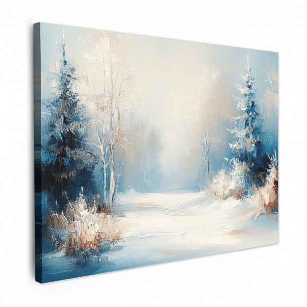MuchoWow OBRAZ NA PLÁTNĚ Les – Zima – Příroda – Abstrakt – Sníh 80x60 cm
