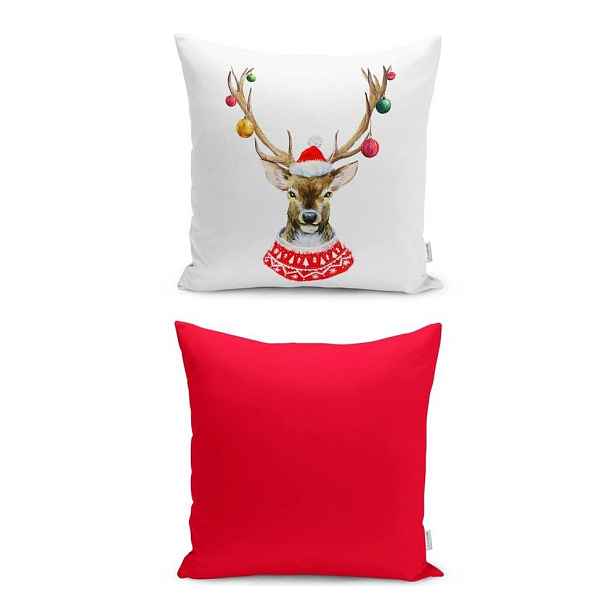Povlaky na polštáře v sadě 2 ks s vánočním motivem 43x43 cm Merry Christmas – Mila Home