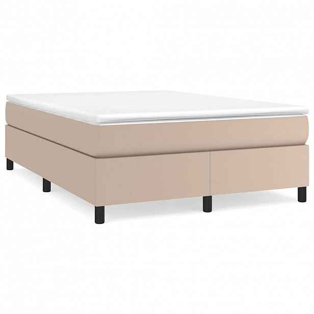 vidaXL Box spring postel s matrací cappuccino 140x190 cm umělá kůže