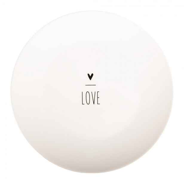 Bílý porcelánový dezertní talířek se srdíčkem Lovely Day - Ø 20*2 cm Clayre & Eef