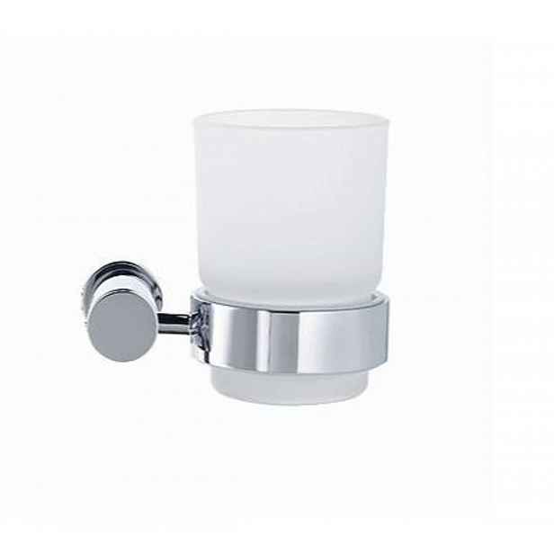 Duravit D-Code - Pohárek na kartáčky a pastu s držákem, pravý, mléčné sklo/chrom 0099201000