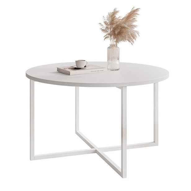 Idohome KONFERENČNÍ STOLEK BESARO 75/47 cm kulatý, bílý