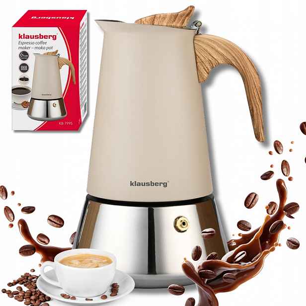Kávovar Klausberg KB-7997 12 espresso Moka Indukce Plyn Ocel Premium