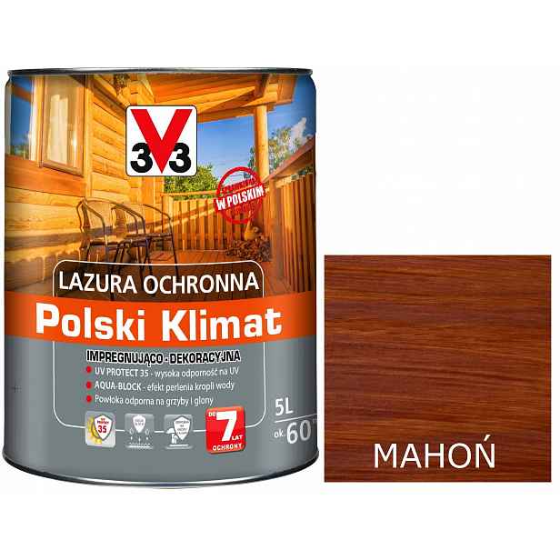 Lazura V33 Polský Klima 7 let Mahagon 5L