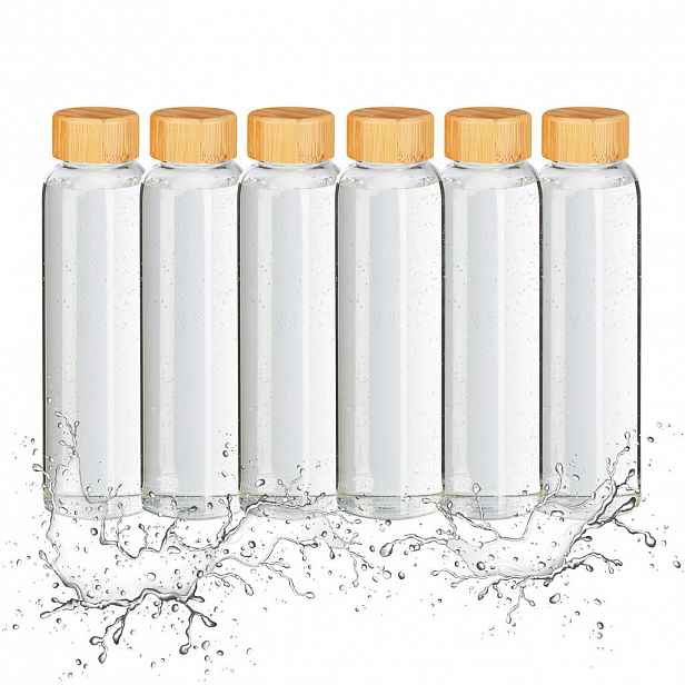 Relaxdays LÁHEV Transparentní černá 6dílná-sada 500 ml