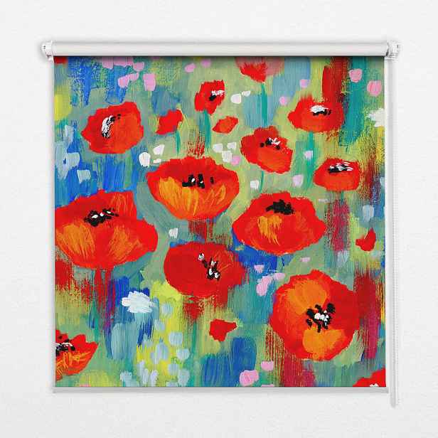 TULUP VNITŘNÍ roleta - okenní roleta - roleta - 70x140 cm - Louka máků