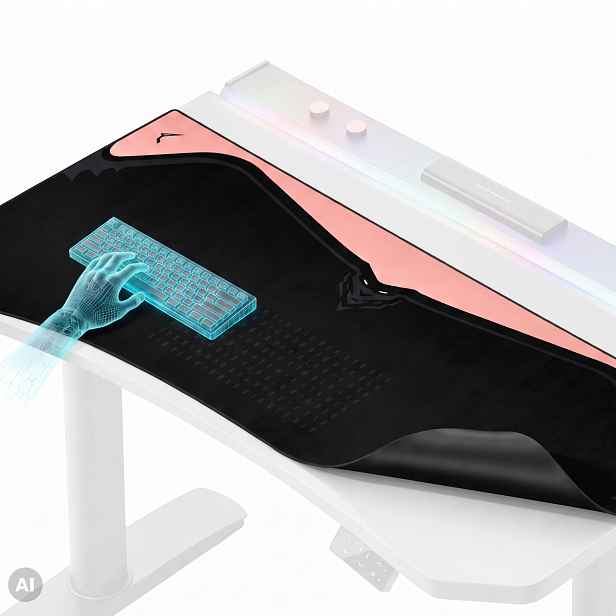 Velká herní podložka na stůl, černo-růžová, 120x52 cm: Diablo X-Forge Black Akira Pink