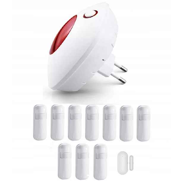 Bezdrátová Siréna Síťový Alarm 110DB Tuya Smart V Polštině WiFi 10xPIR
