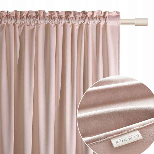ROOM99 Závěs 180x280 pudrová růžová velvetová páska Wave žabky Bianca