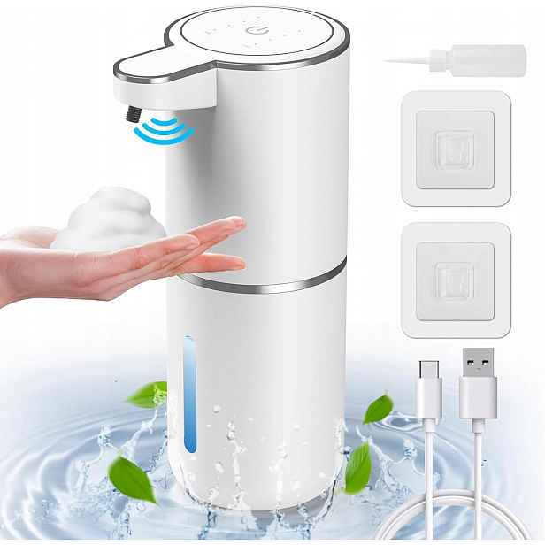 Stylový Bezdotykový Dávkovač Na Tekuté Mýdlo 380 ml Automatický Velký Bílý
