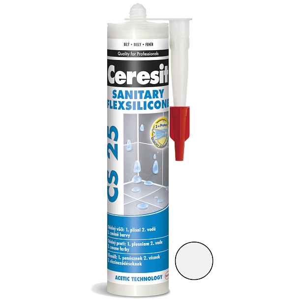 Tmel silikonový sanitární Ceresit CS 25 bílý 280 ml