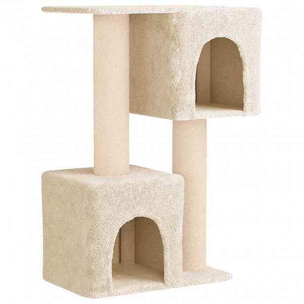 vidaXL Kočičí strom se škrabacími sloupky sisal Krémová 114 cm