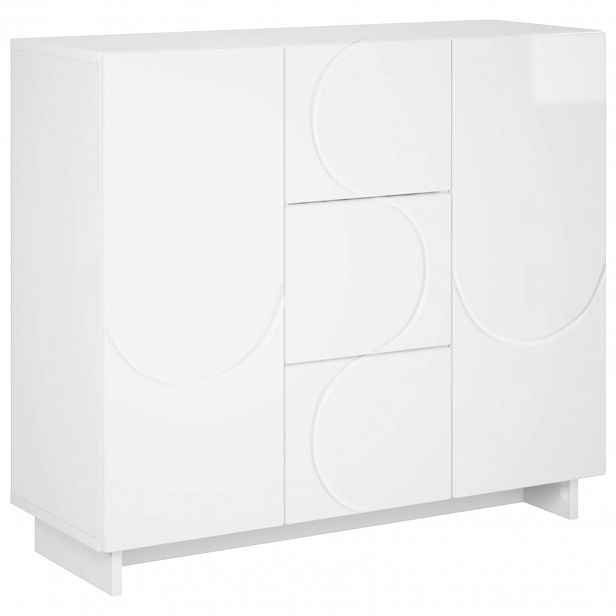 vidaXL Servírovací skříň Bílá s vysokým leskem 85,5 x 31 x 75 cm