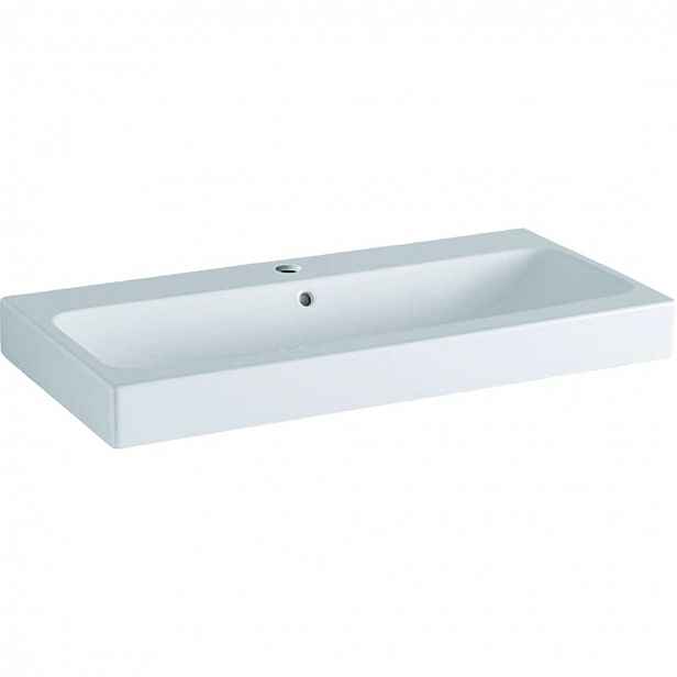 Geberit iCon - Umyvadlo, 60x49 cm, s přepadem, otvor pro baterii, bílá 124060000