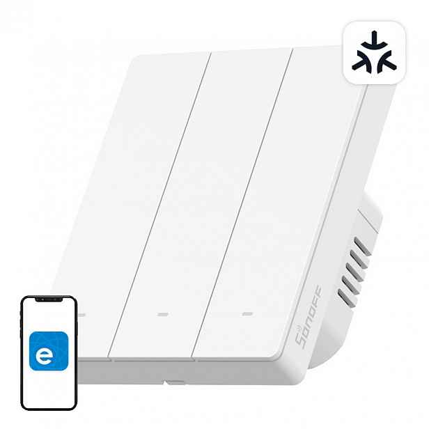 Nástěnný spínač Sonoff M5-3C-80W Wi-Fi Matter 3-kanálový