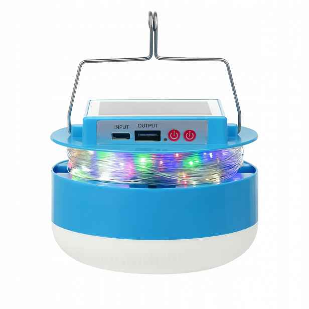 Powerbanka Solární Lampa Led Vánoční Osvětlení Na Stromeček 100 Led Rgb Multicolor Usb