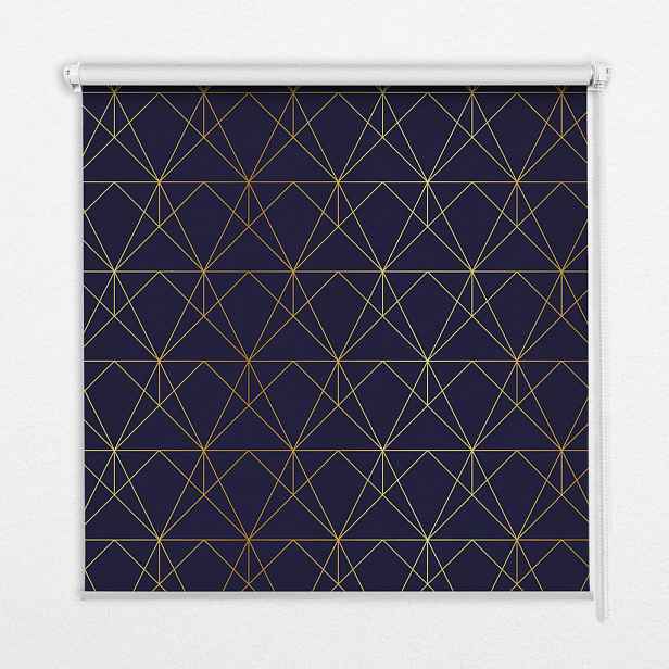 TULUP VNITŘNÍ roleta - okenní roleta - roleta - 70x140 cm - Žluté čáry spojené do trojúhelníků