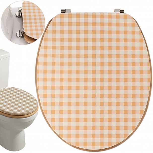 Wc Prkénko 46 x 37,5 cm oranžová univerzální záchodová klapka tvrdá