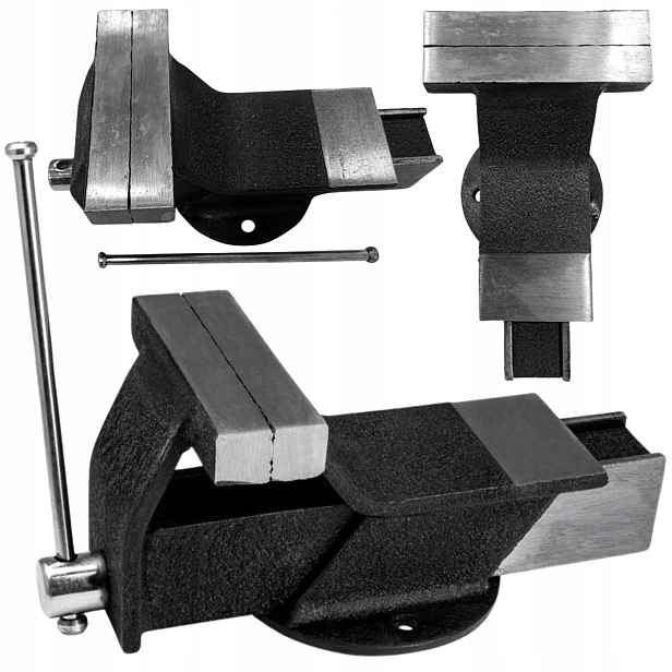 Pevný ocelový zámečnický svěrák s kovadlinkou 150 mm (rozteč čelistí 125 mm)