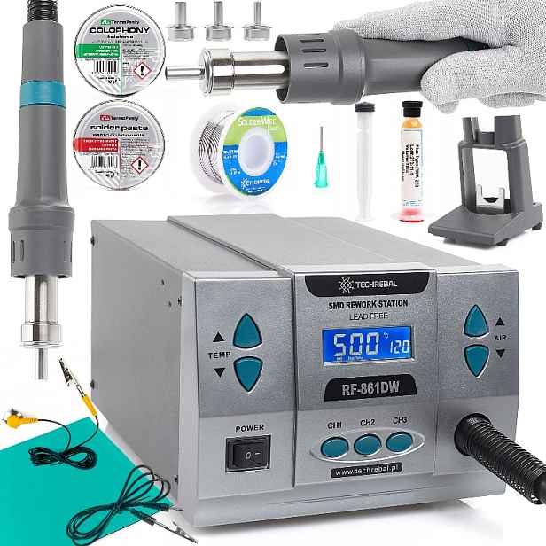 Pájecí Stanice Hot Air Techrebal RF-861DW 1000W Hot Air akcesoria Výkonné