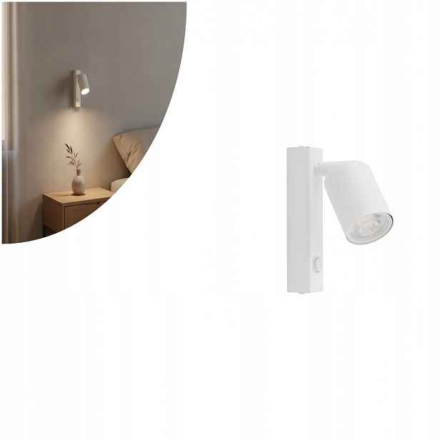 Pohyblivé nástěnné svítidlo s vypínačem Nex White 11365 Tk Lighting