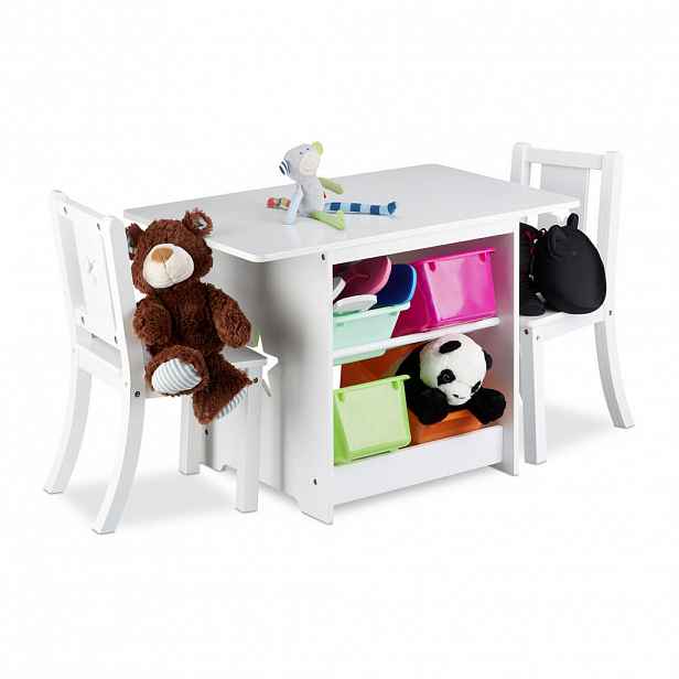 Relaxdays SOUPRAVA Bílá 3-dílný set s úložnými boxy